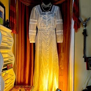 & Other Stories White Bishop Sleeve Gown